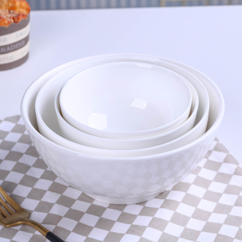 Jingdezhen ceramic large soup bowl white tableware dishes suit pull rainbow such as bowl home a single large bowl dish bowl of rice bowl