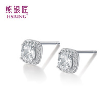 Bear silversmith s925 silver female 2020 New Tide temperament Korean personality earrings simple advanced sense Net Red Wild Wild