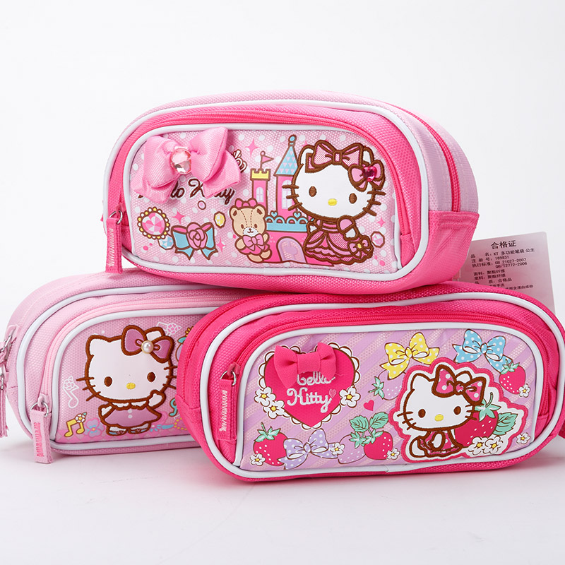 KTHello children, primary school students, girls, large capacity pencil case, stationery bag, cute bow pen case, new stationery bag