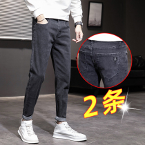 2022 new men's spring autumn slim fit trendy autumn long pants men's casual trendy pants men