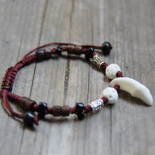 狼牙手链男韩版潮学生日韩狗牙辟邪民族风时尚简约配饰饰品情侣女