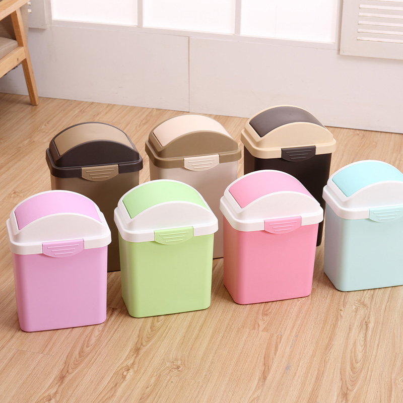 小萌主家用创意塑料垃圾桶厨房客厅有盖非脚踏式长方形垃圾桶产品展示图4