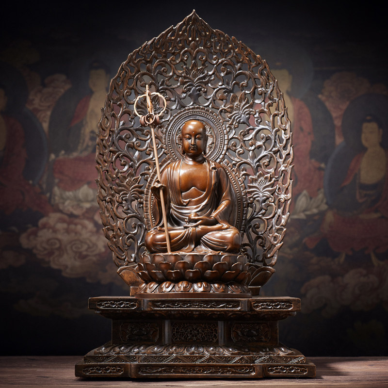 佛香天逸 纯铜佛像 地藏王菩萨 娑婆三圣地藏菩萨佛像摆件