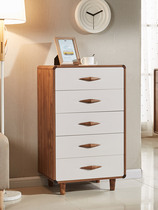 Cabinet of drawers modern simple storage cabinet bedroom lockers four or six buckets of paint drawer cabinet Nordic solid wood color cabinet