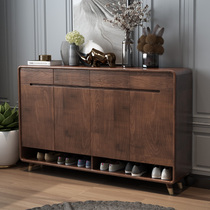 New Chinese full solid wood shoe cabinet Home entrance door Entry into the family Housekeeping Cabinet Large Capacity Lockers Modern Balcony Containing Cabinet
