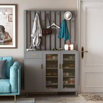 Nordic Solid Wood Legged Shoes Cabinet Entrance Door Entrance Door-to-door Cabinet With Hanghanger Lockers Modern Minima Door Hall Cloakroom Cloister