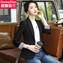 Black small blazer women 2021 Spring and Autumn New Korean version of women waist short casual professional suit suit suit
