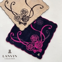Japan imports LANVIN Romantic Upscale Lady Pure Cotton Carry-on handkerchief towel Sweat Towels black
