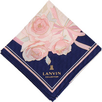 Japan system imported LANVIN Romantic Upscale Lady Pure Cotton Printed Carry-on Handkerchief handkerchief scarlet pink