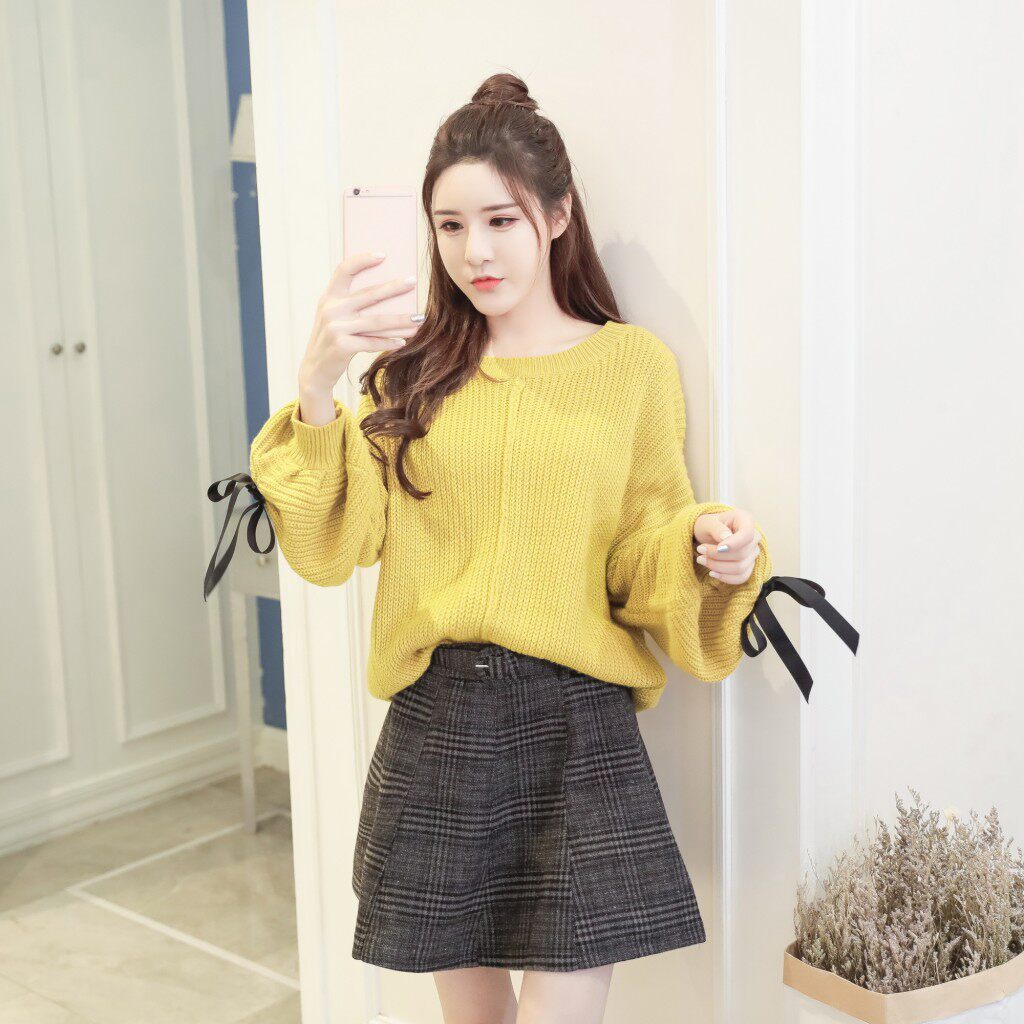 2019秋冬季新款女装时尚潮气质毛衣裙两件套针织衫打底裙短裙套装