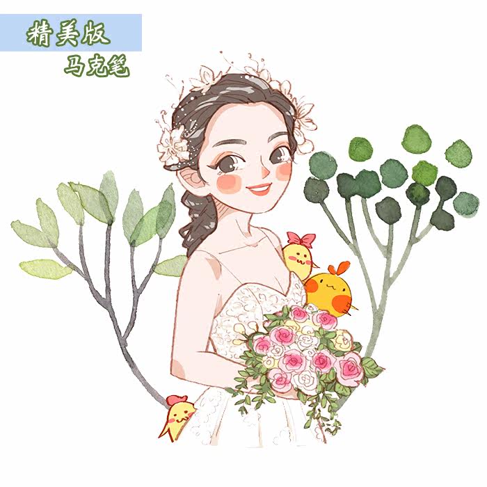 q版头像卡通人物形象logo设计真人照片转手绘漫画定