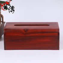 Red sandalwood wooden crafts ornaments rounded paper towel box desktop living room household pumping box glossy napkin box