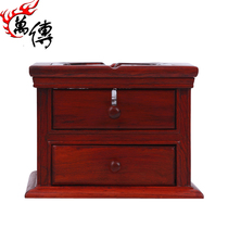 Red sour branch mahogany ashtray with drawer solid wood ancient ashtray mahogany retro Chinese home crafts