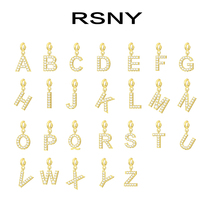 RSNY custom letter necklace sterling silver female earrings ring bracelet digital symbol free combination simple tide