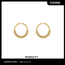 RSNY chain New Tide round earrings female light luxury senior tassel niche simple earrings