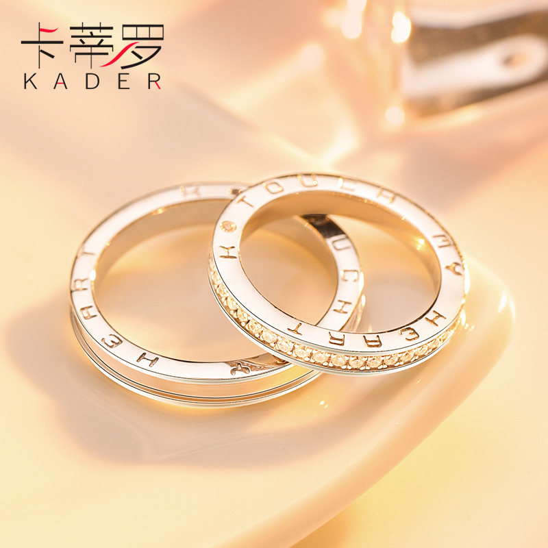 卡蒂罗时尚个性情侣戒指女男一对食指对戒纯银小众设计网红冷淡风