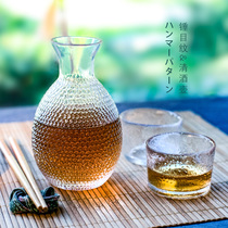 Japanese-style glass wine pot set yellow white pot wine pot hot pot bottle cup gear