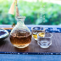 Sake Wine Set Creative Transparent Hot Wine Cup Glass Warm Wine Cup Household Mei-alcoholic Wine Split Bottle