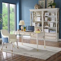 American desk bookcase combination set study furniture solid wood bookcase home modern desk light luxury bookcase