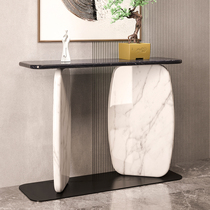 Marble entrance cabinet Household small apartment modern simple living room aisle Nordic light luxury style stainless steel entrance table