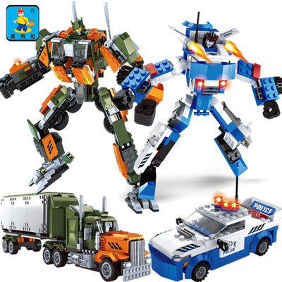 兼容乐高积木儿童拼装玩具男孩子组装变形机器人金刚擎天柱大黄蜂