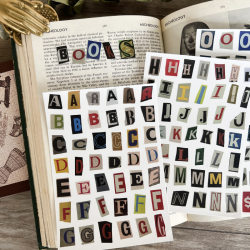 English alphanumeric symbols label stickers student diary basic collage material decorative stickers