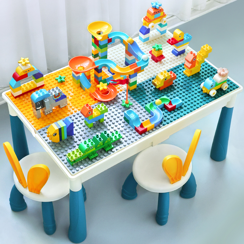 Building block table children multifunction toy table boy assembled toy puzzle baby table large grain compatible Lego-Taobao