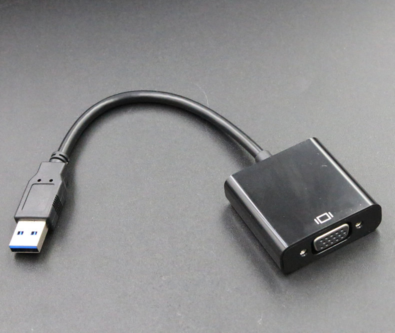usb3.0转vga高清线转换器接口usb to vga转接头显示器投影仪