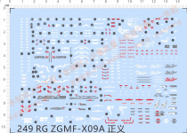 Gundam Model RG 1:144 Justice ZGMF-X09A Justice Gundam Dedicated Water Sticker (249)