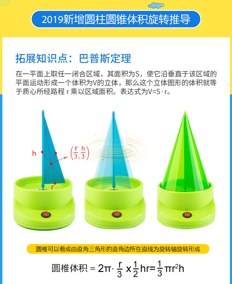 小数数学圆柱体教具圆柱圆锥体积比模型圆柱体体积推导演示器小学六