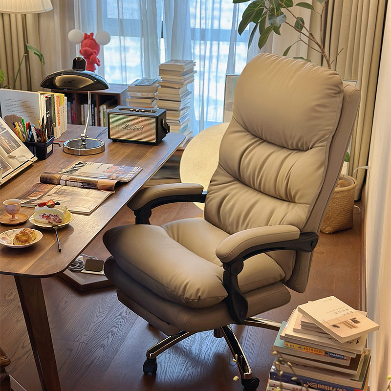 Home Computer Chair Casual Backrest Can Lie Sofa Chair Bookhouse Office Chair Comfort for a long time sitting light and luxurious boss chair-Taobao