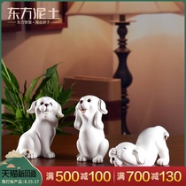 Cute ceramic zodiac dog ornaments Creative home girls  room desktop decorations Crafts decoration trinkets