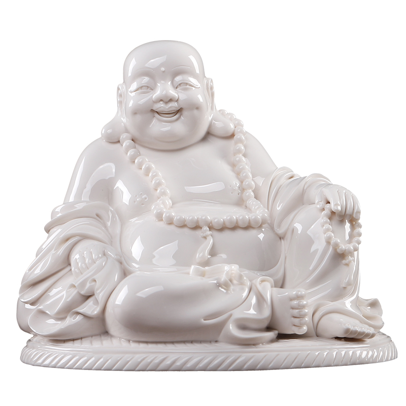 Oriental soil dehua white porcelain its art ceramic laughing Buddha furnishing articles/by futon maitreya D15-83 - a