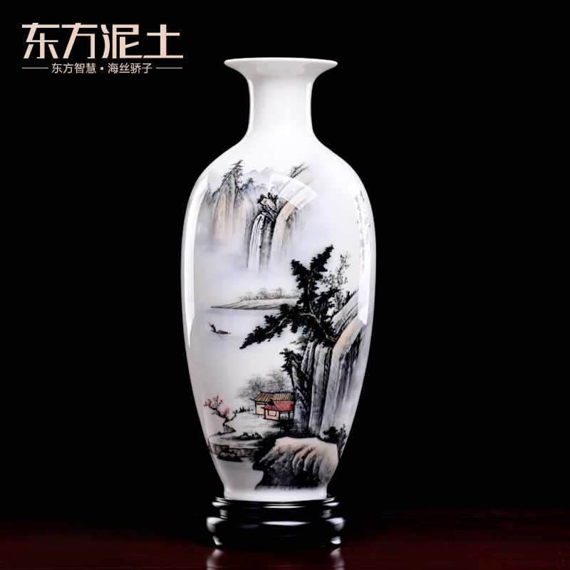 Oriental soil hand - made ceramics vase furnishing articles of new Chinese style living room TV cabinet/Chinese bottle ornament