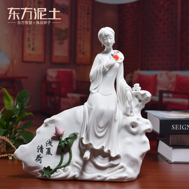 Oriental Chinese style classical soil ceramic beauty place Chinese wind home sitting room adornment/shallow, Alan