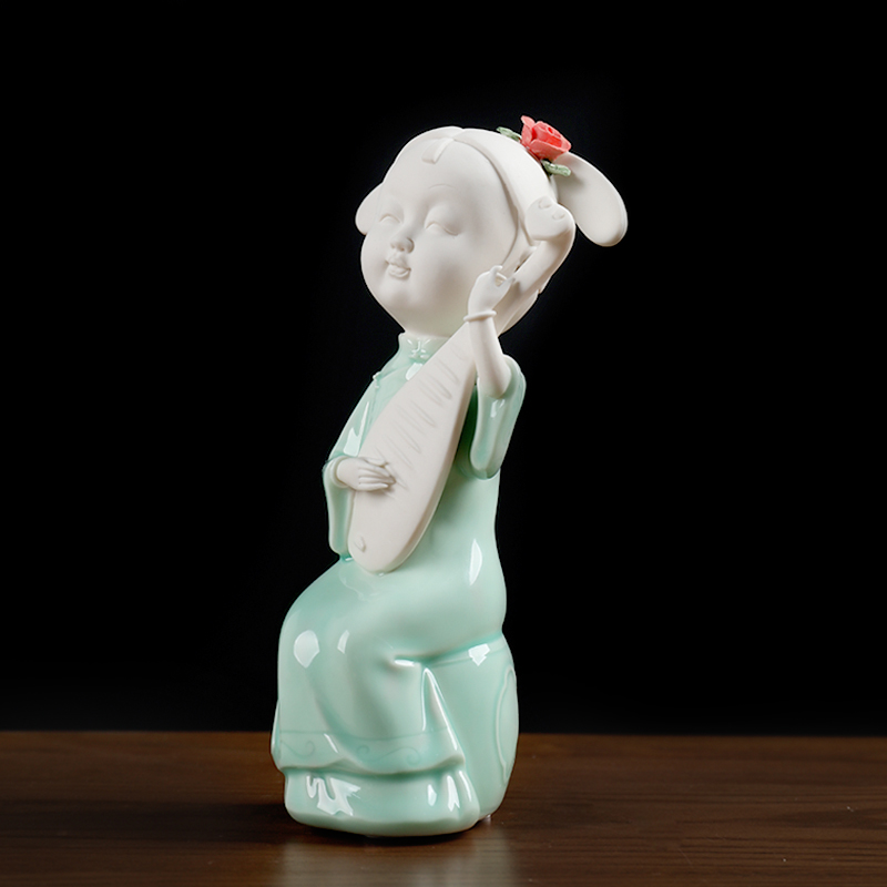 Oriental ancient clay ceramic beauty characters furnishing articles wine rich ancient frame/classical Chinese style living room style ladies