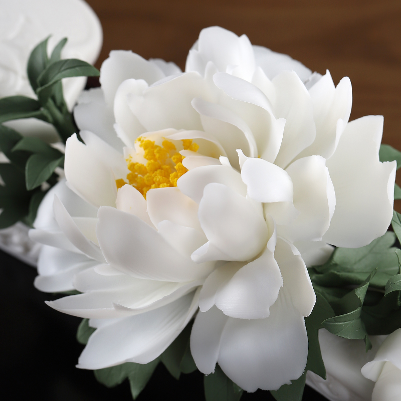 Oriental clay ceramic peony ruyi furnishing articles housewarming gifts gifts home decoration process/blooming flowers