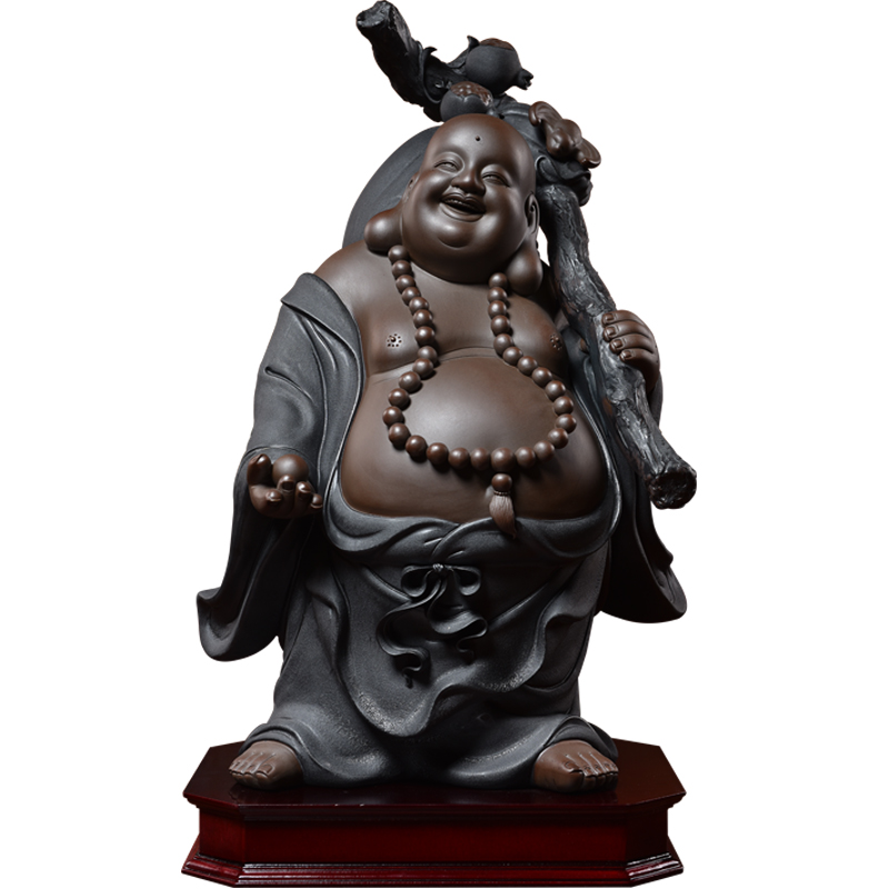 Oriental clay ceramic smiling Buddha maitreya Buddha furnishing articles of new Chinese style household wine sitting room adornment/many children