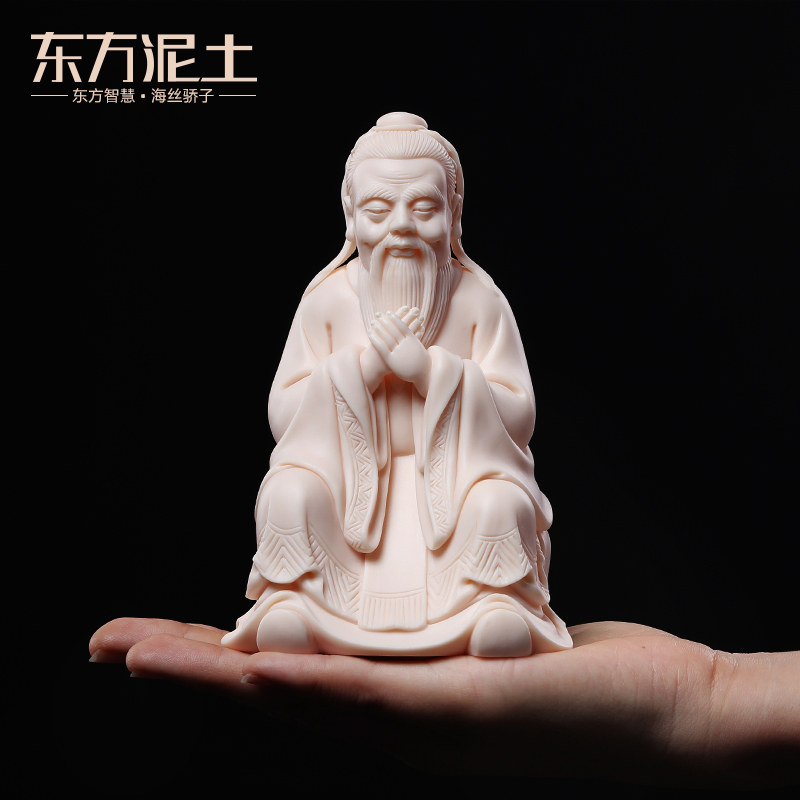 Oriental clay ceramic Confucius statute statute decoration students study the desktop bookshelf decorative furnishing articles of handicraft