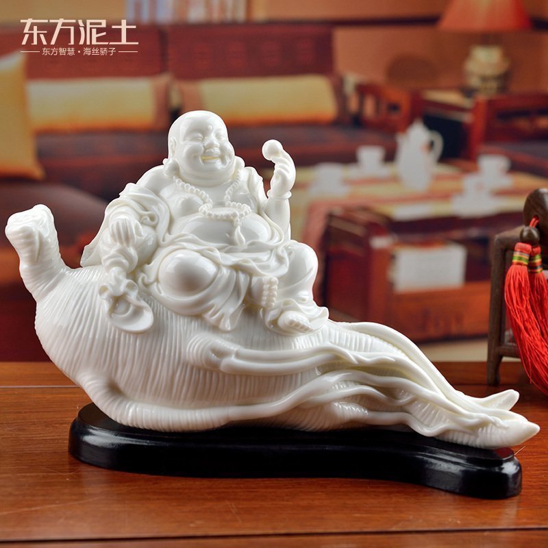 The east mud birthday gift/white marble, white marble ceramic maitreya household porcelain/happy life D01-019 - a