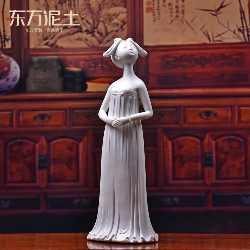 Oriental clay ceramic figure beauty its art home sitting room adornment is placed/wu ruyi D49-106