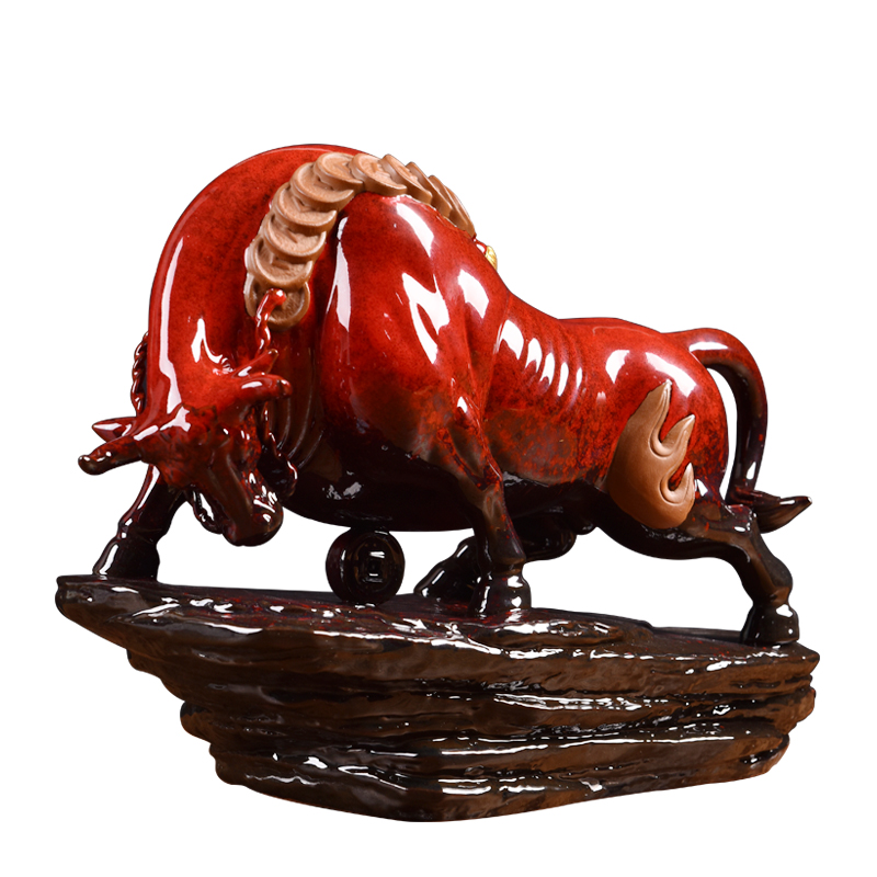 Oriental clay ceramic cow furnishing articles office desktop decoration opening gifts/bullish