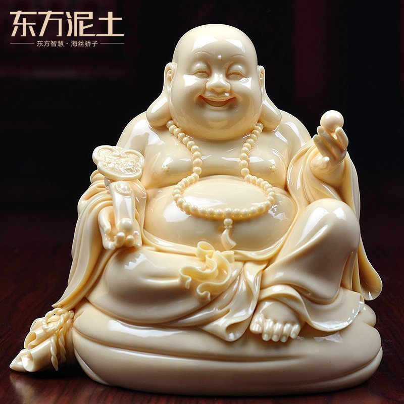 Oriental clay ceramic laughing Buddha furnishing articles dehua its art for the maitreya Buddha/jade Huang Ruyi