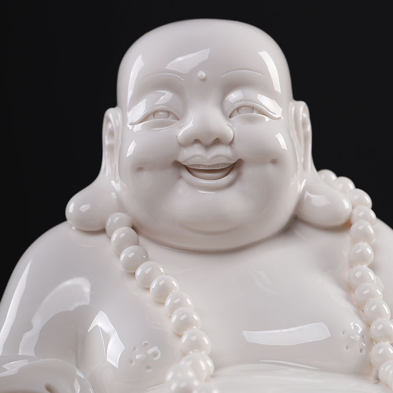 Oriental soil dehua white porcelain its art ceramic laughing Buddha furnishing articles/by futon maitreya D15-83 - a