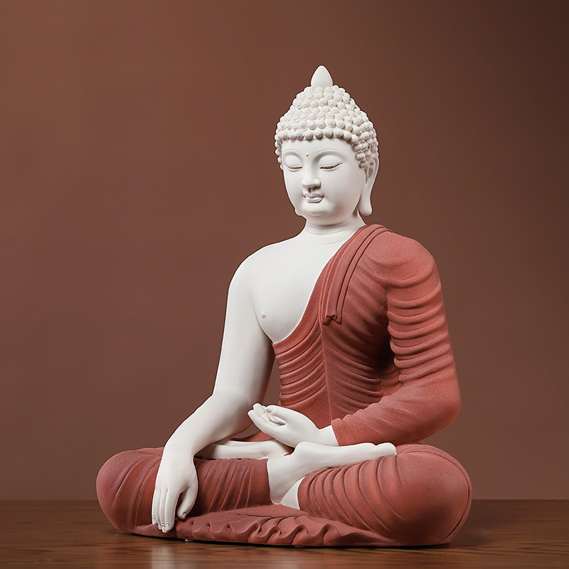 Oriental clay ceramic its art furnishing articles Chinese zen sitting room porch/17 inch shakyamuni Buddha