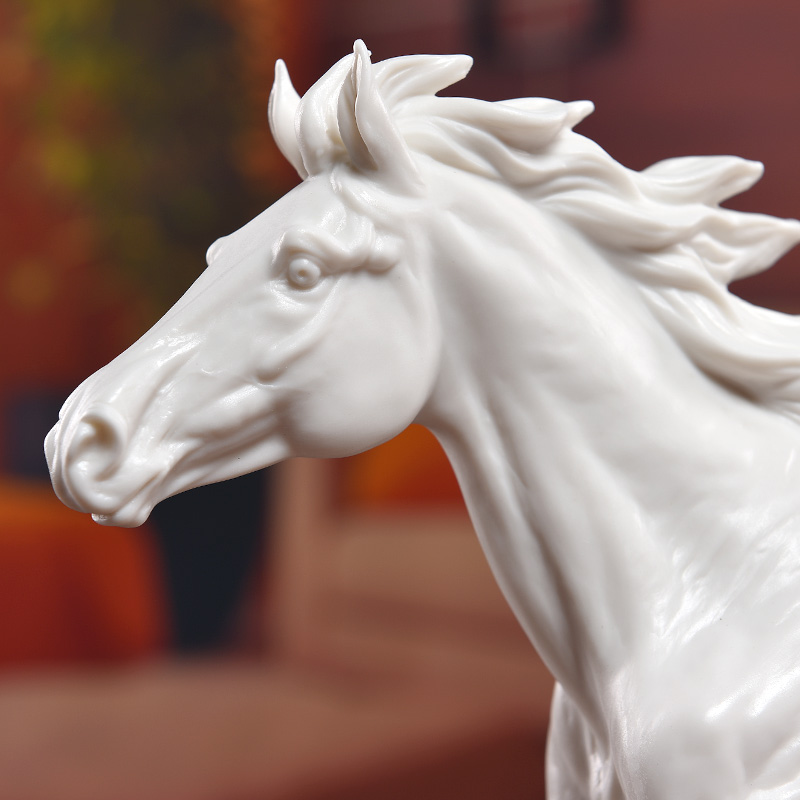 The east mud horse ceramics handicraft furnishing articles dehua white porcelain horse its in The boss 's office