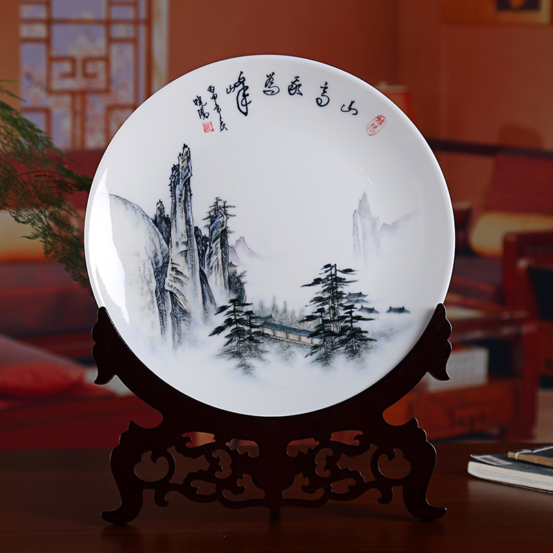 Oriental clay ceramic hand - made hang dish place Chinese wine rich ancient frame sitting room adornment version into gifts