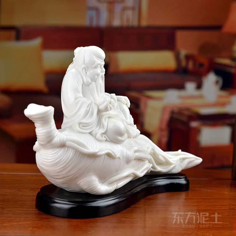 Oriental white marble earth ceramic white porcelain maitreya household birthday gift/happy life longevity D01-019 - b