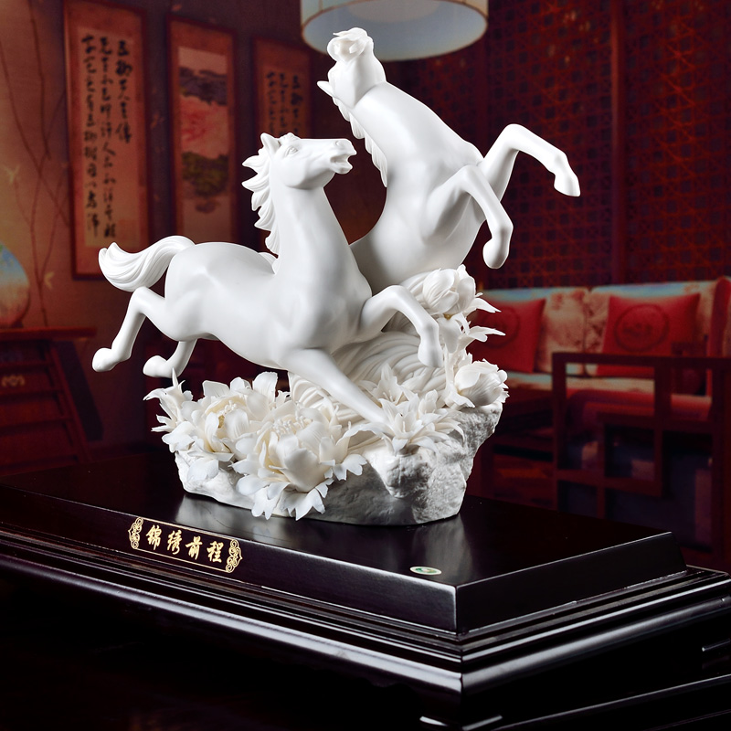 Oriental soil dehua porcelain its art crafts home sitting room adornment/bright future D02-47