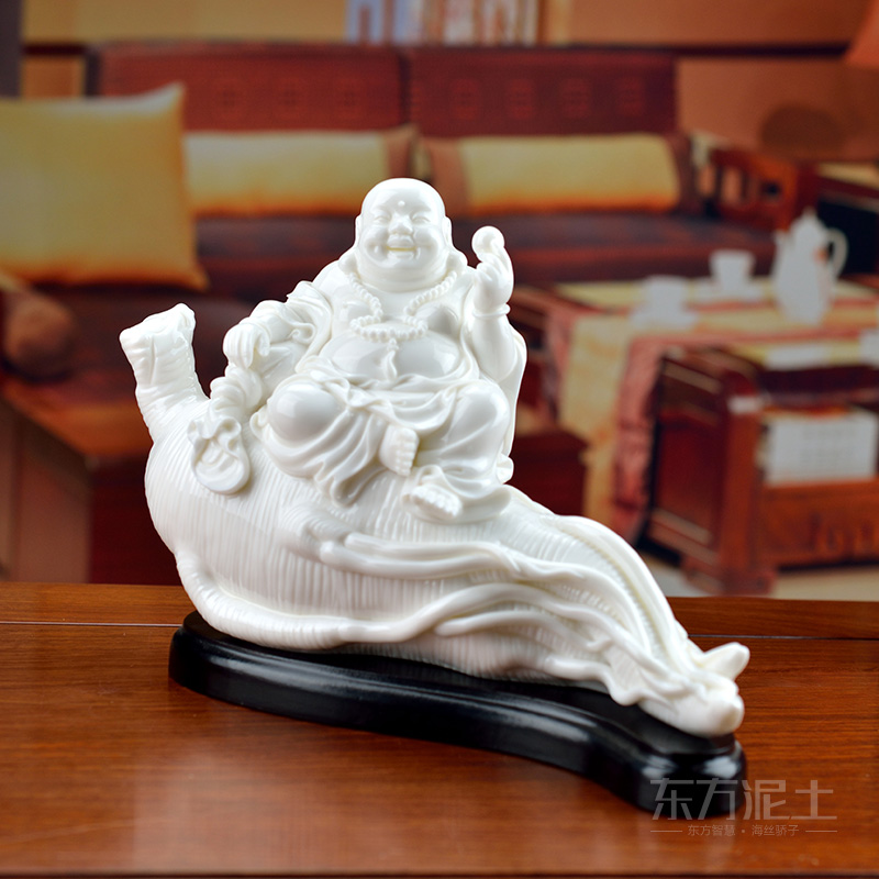 The east mud birthday gift/white marble, white marble ceramic maitreya household porcelain/happy life D01-019 - a